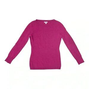 Garnet Hill Women’s 100% Cashmere Boat Neck Sweater in Magenta. Size PP